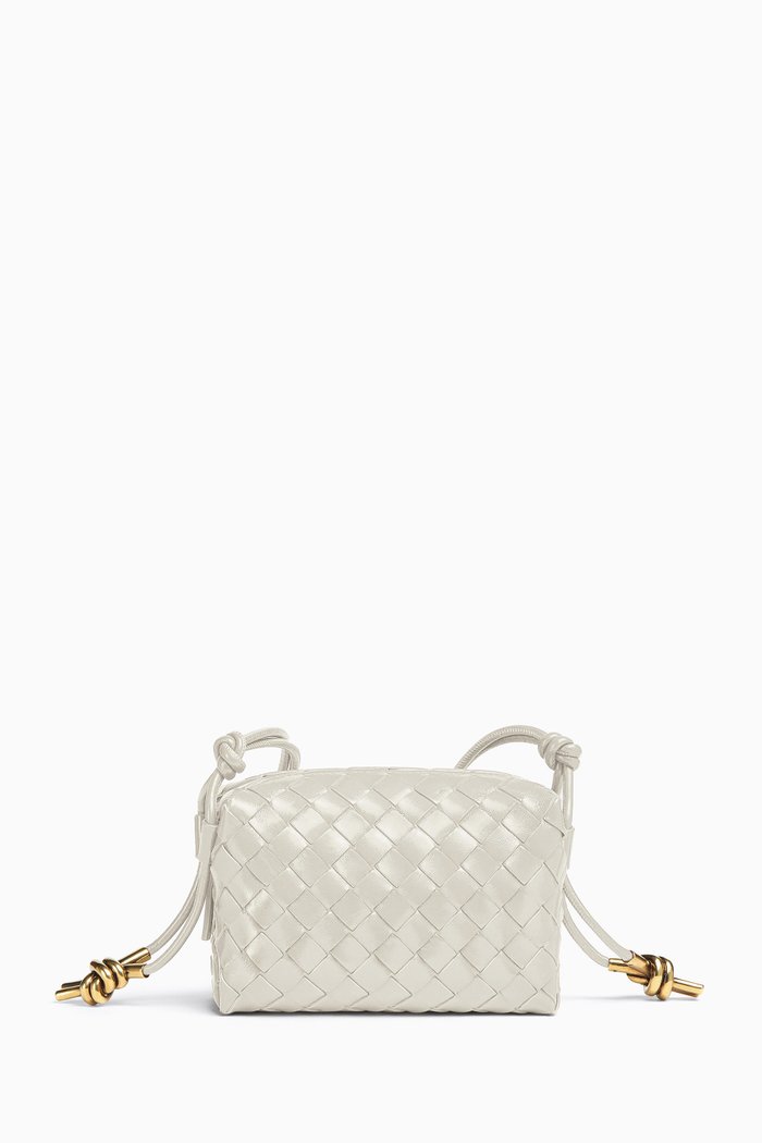 

Mini Loop Camera Bag in Intrecciato Nappa, White