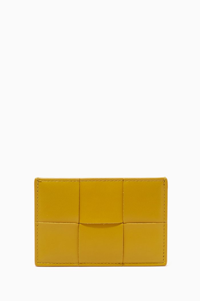 

Card Case in Intreccio Nappa, Yellow
