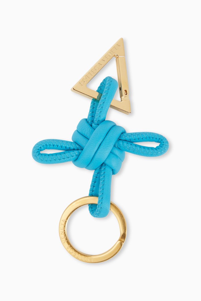 

Knotted Key Ring in Nappa, Blue