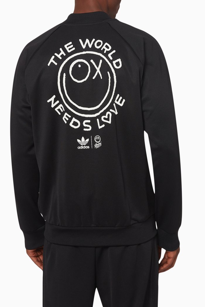 

x André Saraiva Track Jacket in Cotton Blend, Black