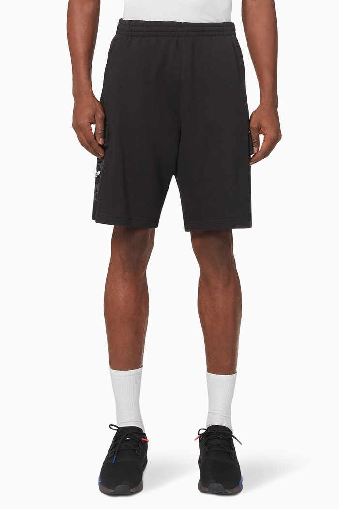 

Ozworld Cargo Shorts in Cotton Terrry, Black