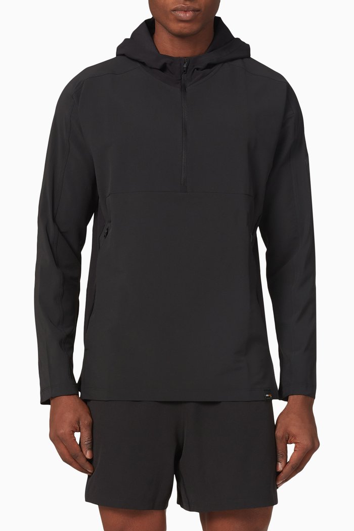 

Workout Full Zip hoodie in Recycled Nylon, Black