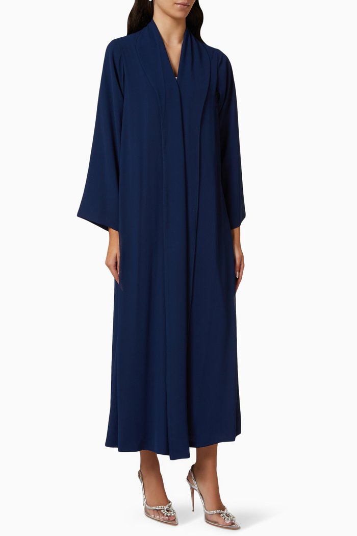 Long Sleeve Abaya in Chiffon, Blue