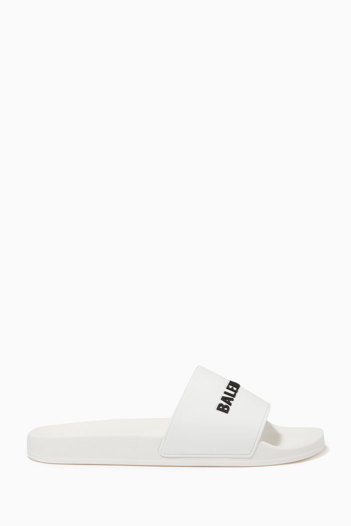 

Logo Pool Slides in Rubber, White