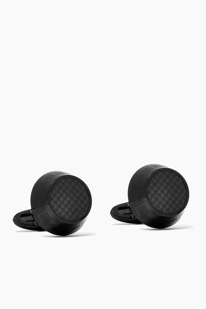 

Miya Cufflinks in Stainless Steel, Black