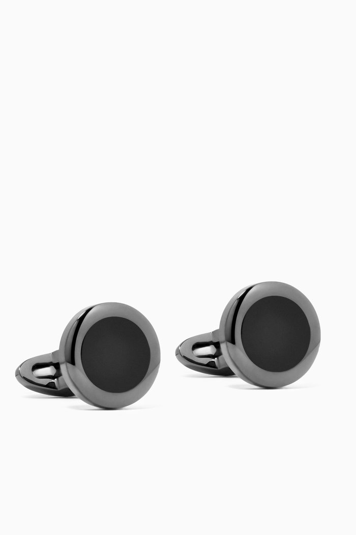 

Classico Cufflinks in Stainless Steel, Black