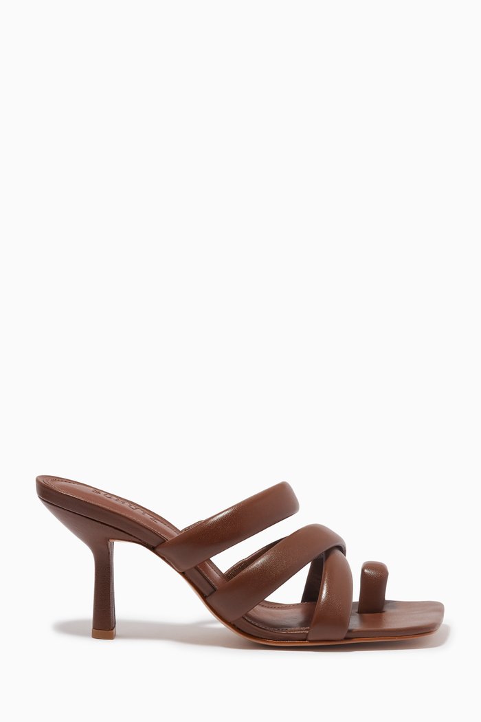 

Organic Contours Mules in Leather, Brown