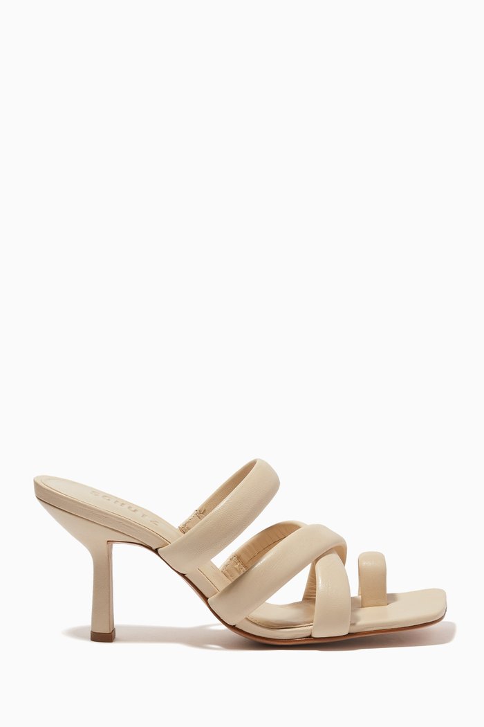 

Organic Contours Mules in Leather, Neutral