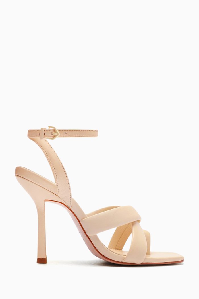 Organic Contours Mules in Leather, Neutral