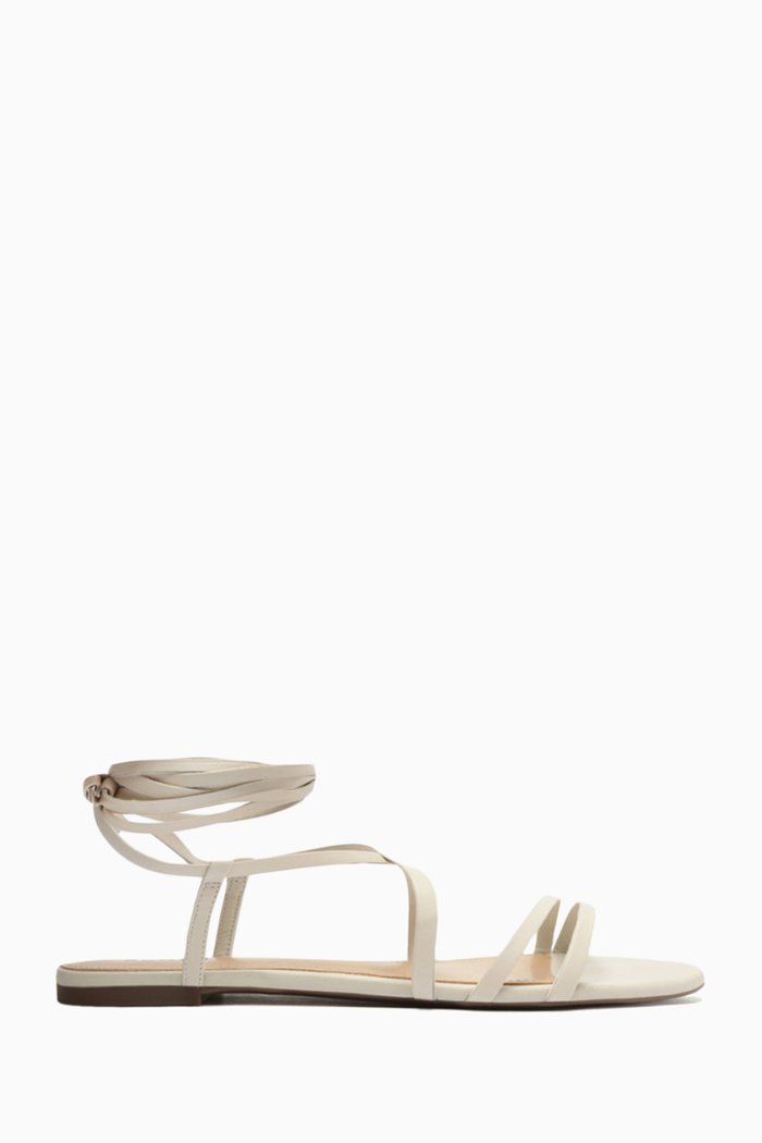 

Fluid Nature Lace-up Sandals in Leather, White