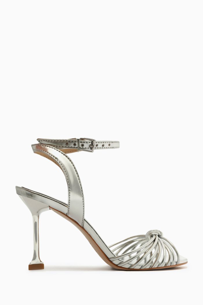 

Campanha Sandals in Metallic Leather, Silver