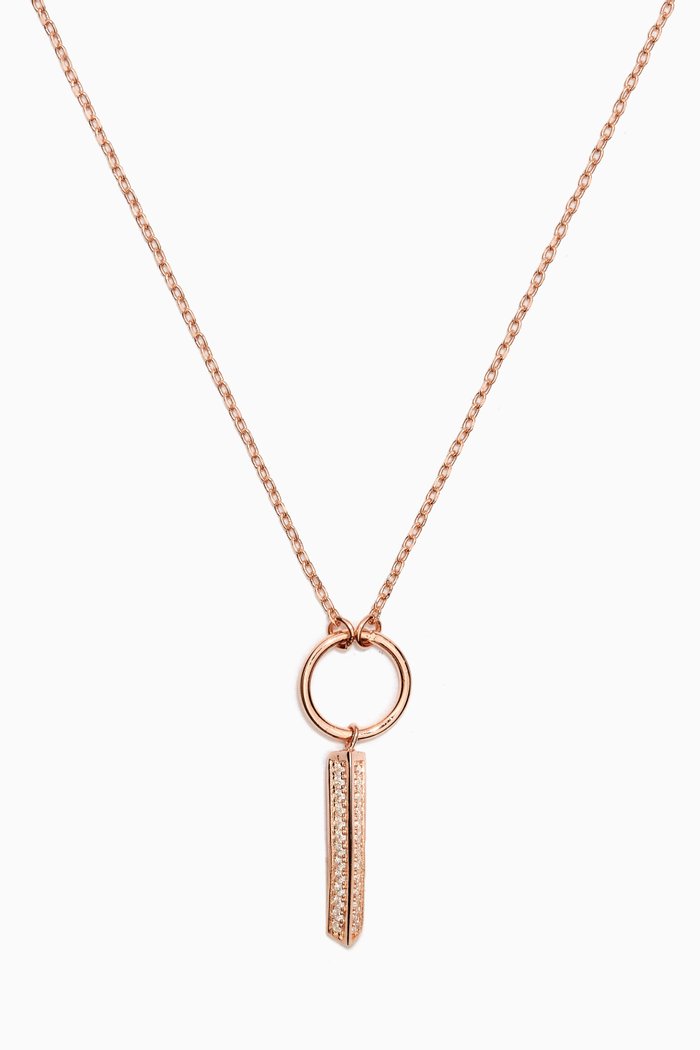 

Dangle Ring Necklace in Sterling Silver, Rose gold