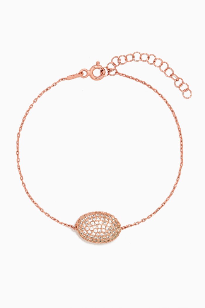 

Maya Crystal Stone Bracelet in Sterling Silver, Rose gold