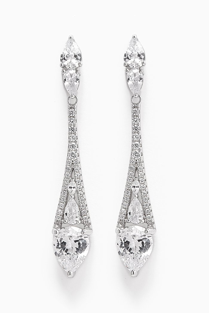 

Starlight Crystal Pendant Drop Earrings in Sterling Silver