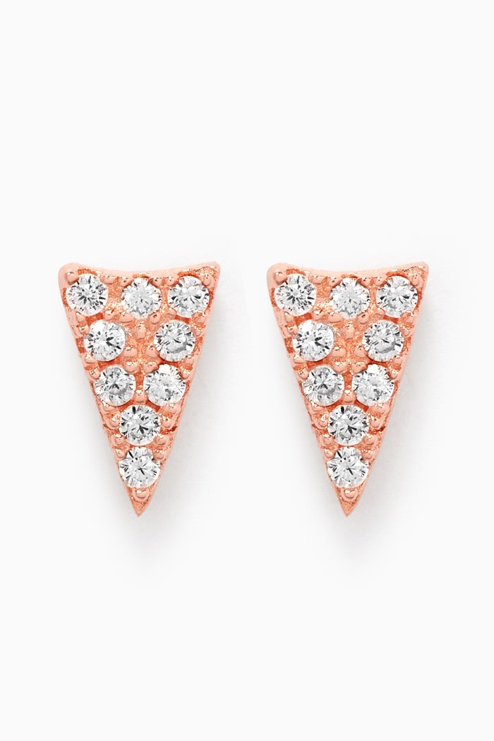 

Triangle Crystal Stud Earrings in Sterling Silver, Rose gold