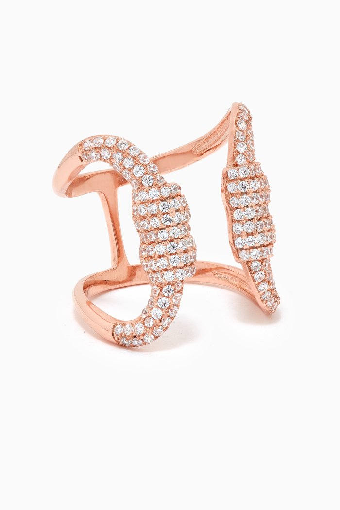 

Whisper Crystal Open Ring in Rose Gold-plated Sterling Silver