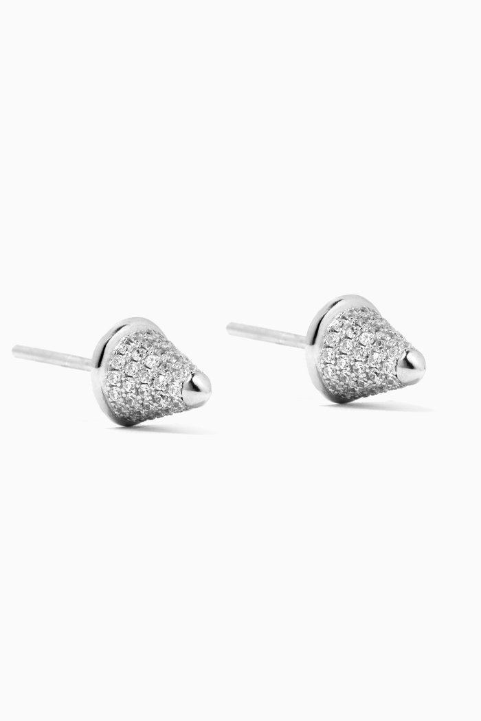 

Cone Crystal Stud Earrings in Sterling Silver