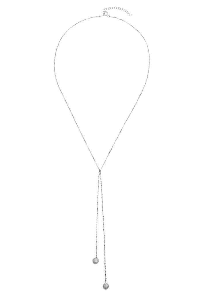 

Crystal Lariat Necklace in Sterling Silver