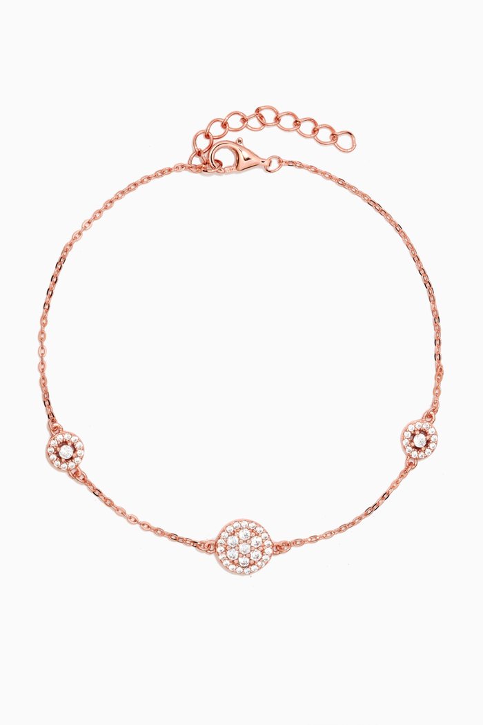 

Crystal Chain Bracelet in Sterling Silver, Rose gold
