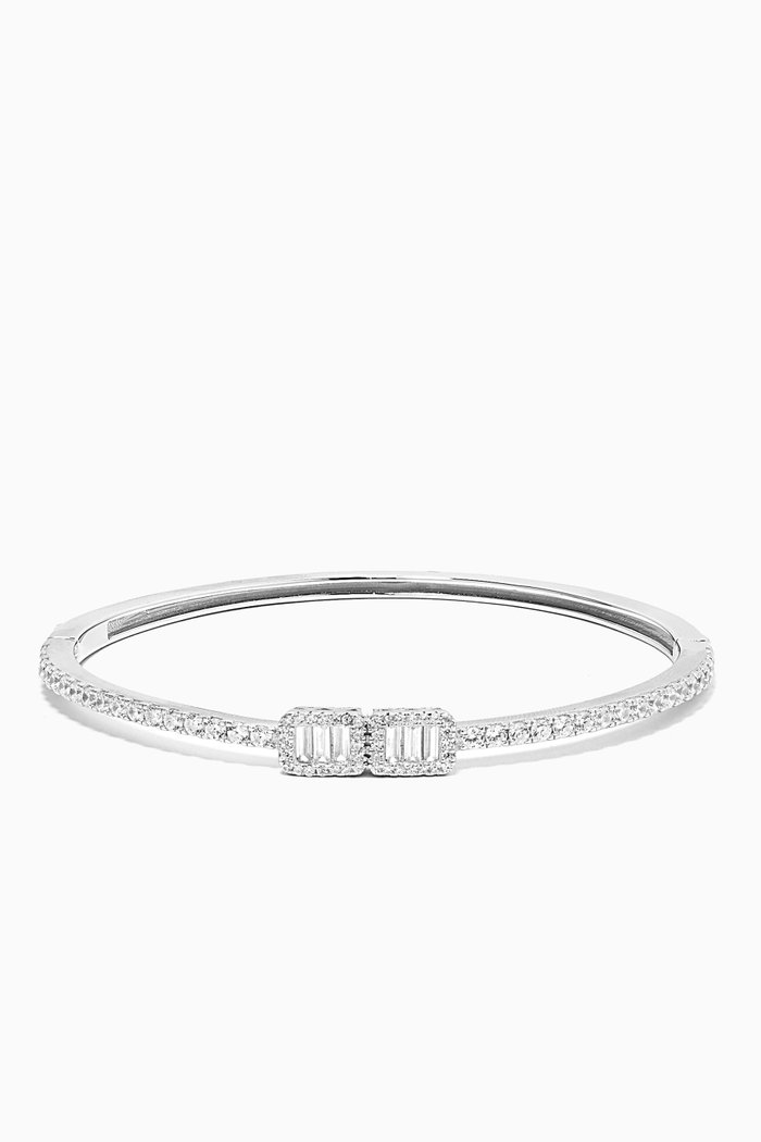 

Baguette-cut Crystal Bracelet in Sterling Silver