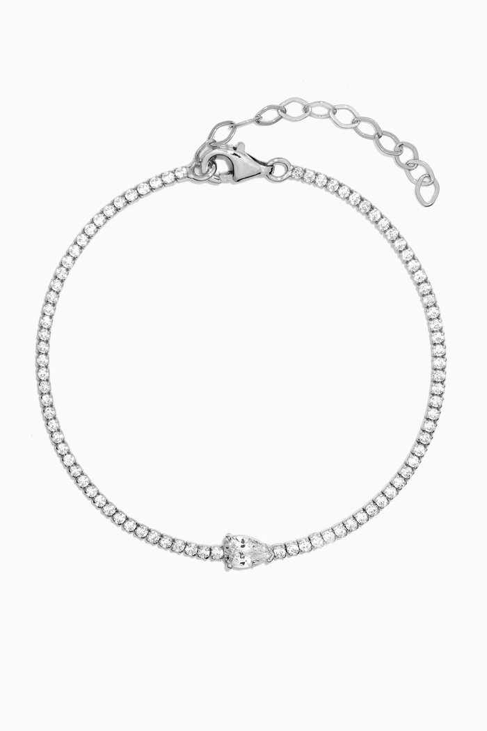 

Teardrop Crystal Pavé Bracelet in Sterling Silver