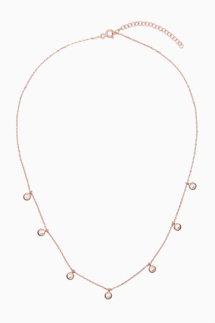 

Dangle Crystal Necklace in Sterling Silver, Rose gold