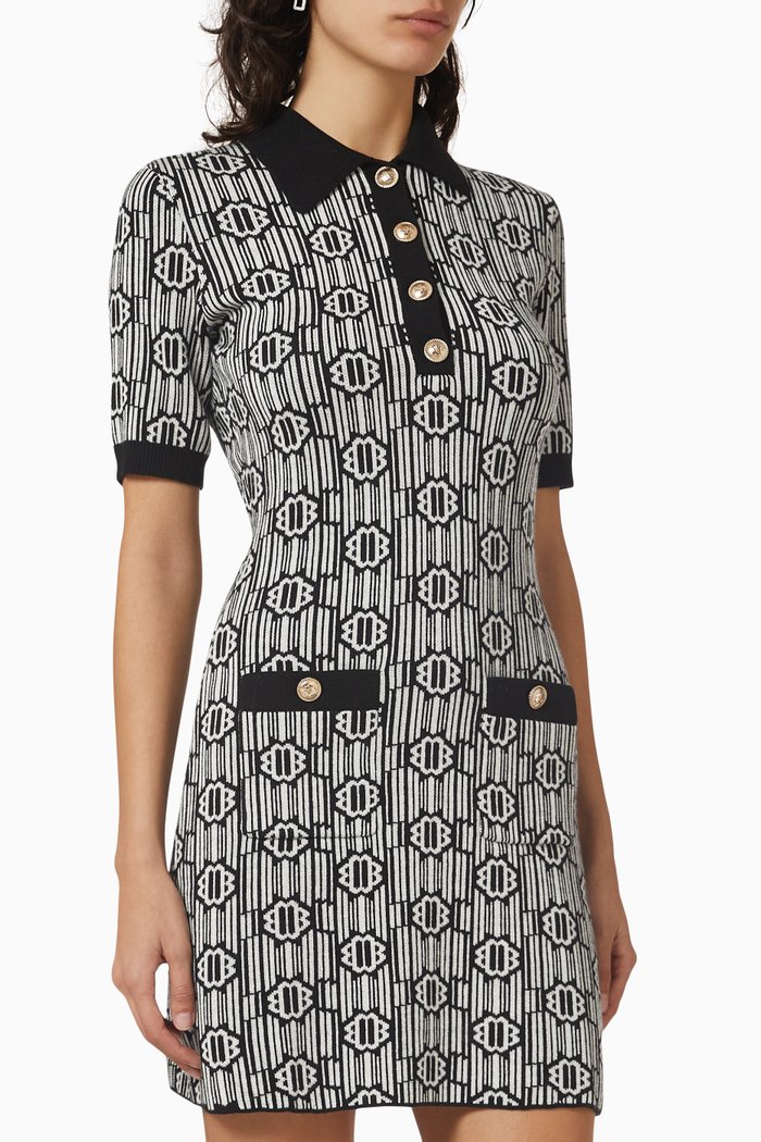 

Clover Dress in Jacquard Knit, Black