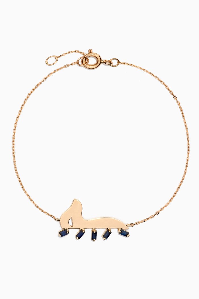 

Mina 'M' Letter Sapphire Bracelet in 18kt Gold, Yellow