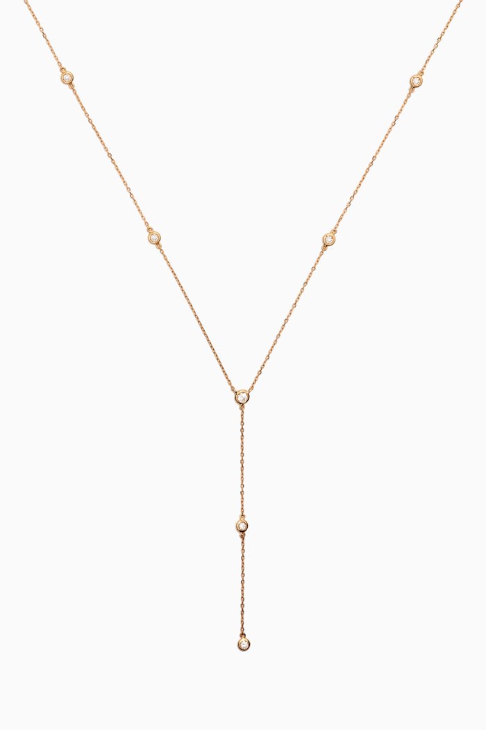 Diamond Lariat Necklace in 18kt Gold, Yellow