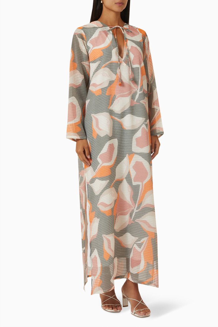 Argentina Printed Kaftan in Cotton, Multicolour