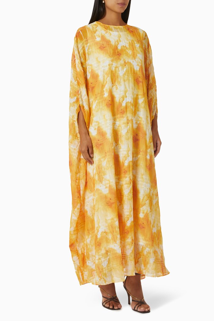 

Gardenia Printed Tent Kaftan, Yellow