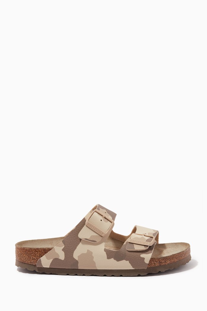 Arizona Two-strap Soft Sandals in Birko-Flor®, Brown
