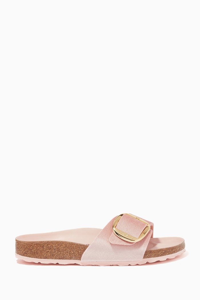 

Madrid Big Buckle Sandals in Velvet, Pink