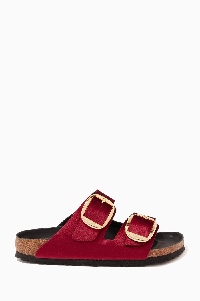 

Arizona Two-straps Big Buckle Sandals in Velvet, Burgundy