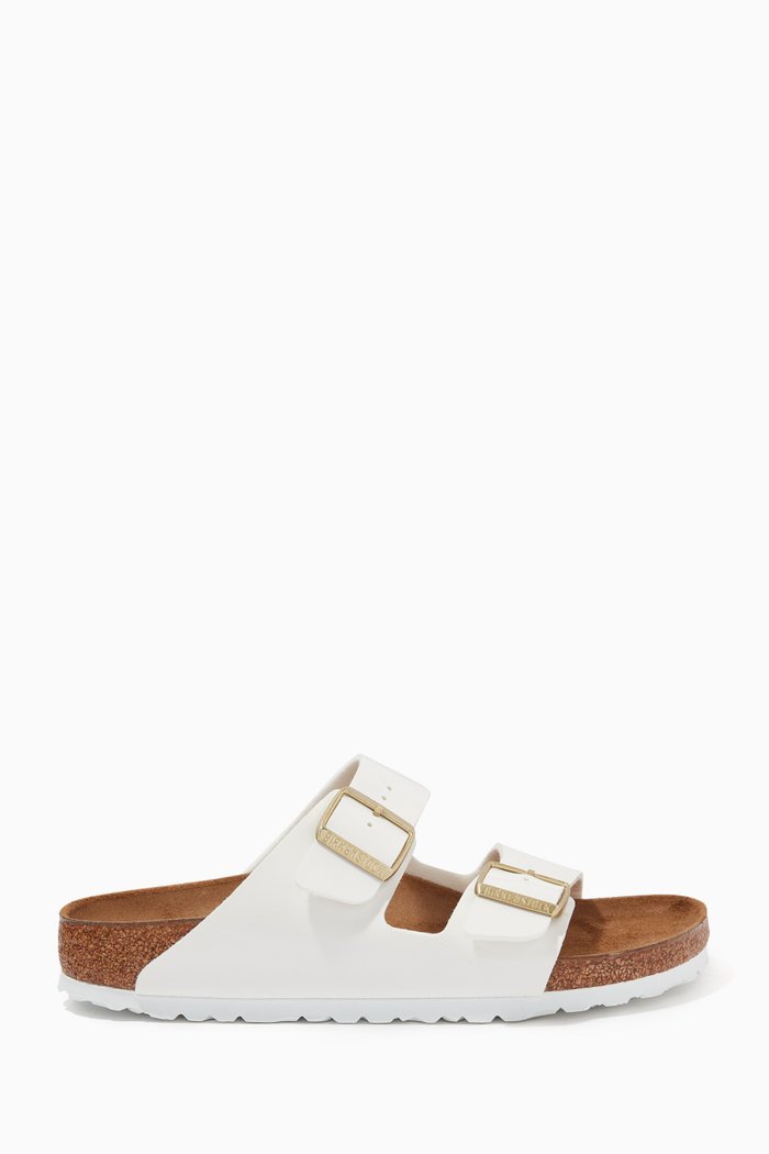 

Arizona Two-strap Sandals in Patent Birko-Flor®, White