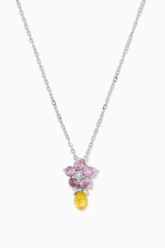 

Rose Pink Sapphire Necklace in 18kt White Gold