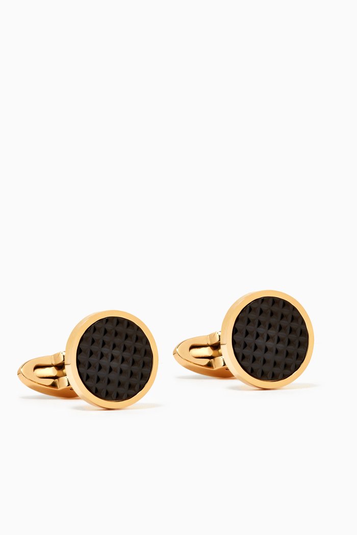 Clou Cufflinks in Stainless Steel, Black