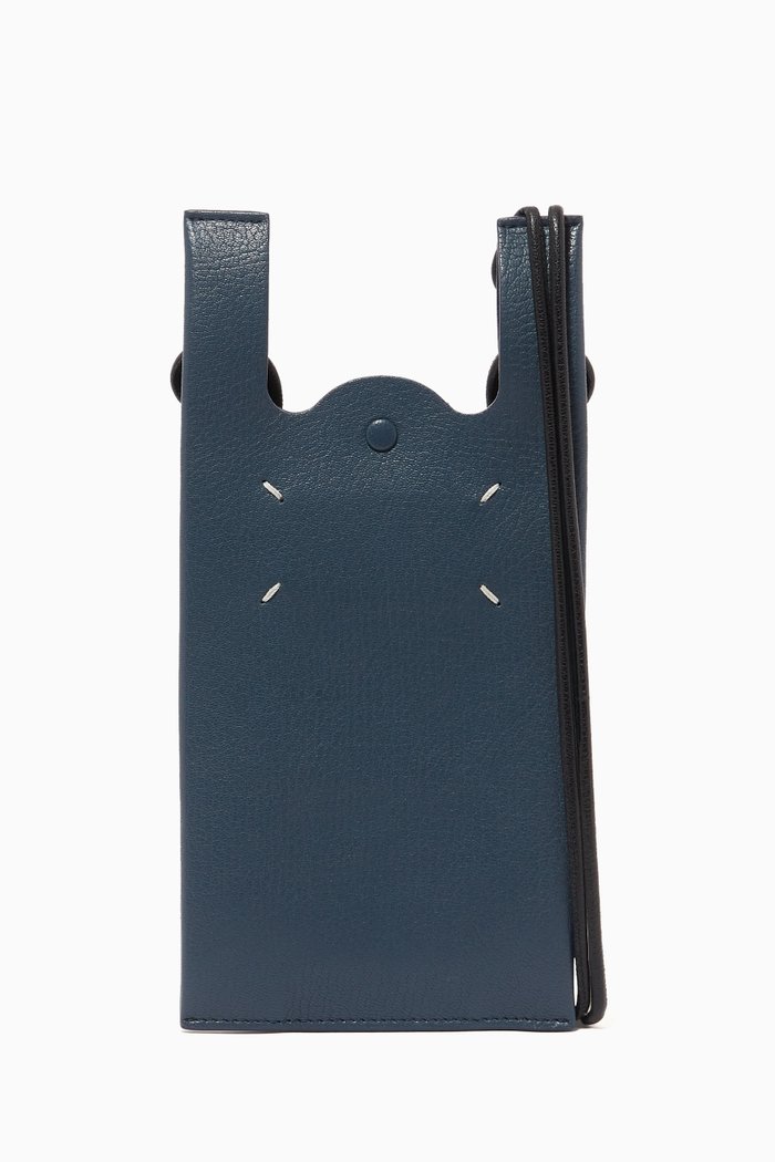 

Monoprix Pouch in Goat Leather, Blue