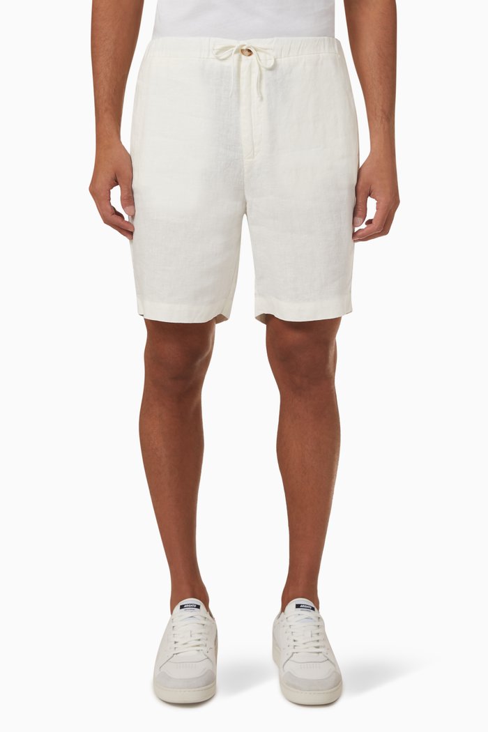 Tivoli Drawstring Shorts in Linen, Neutral