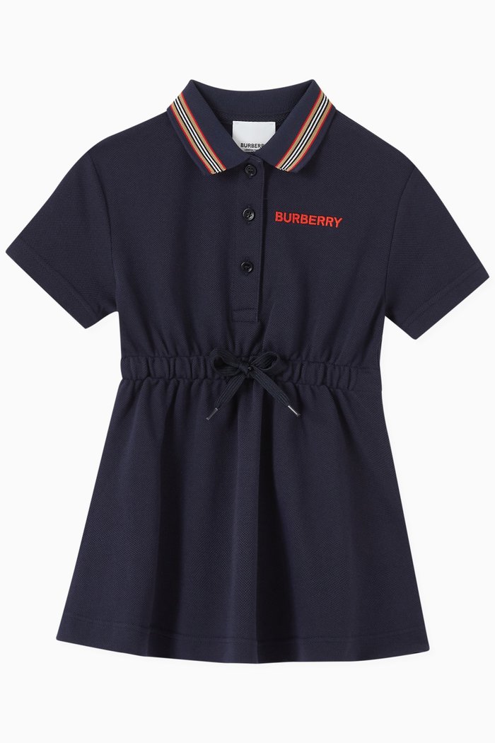 

Icon Stripe Polo Shirt Dress in Cotton Piqué, Blue