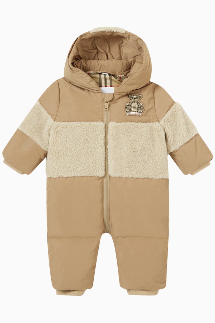 

N6 Hooded Romper in Padded Nylon, Neutral