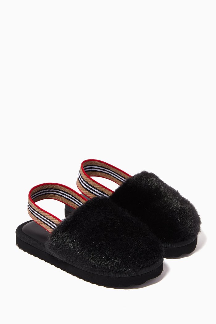 

K1 Litherton Sandals in Fur, Black