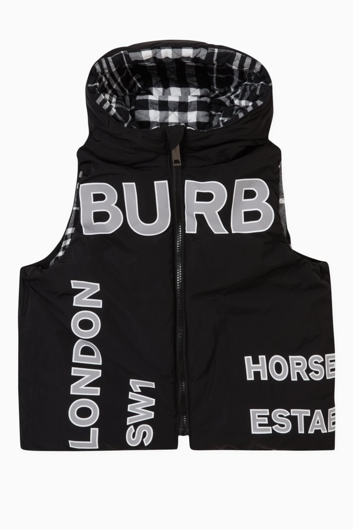 

Logan Reversible Down Gilet in Padded Nylon, Black