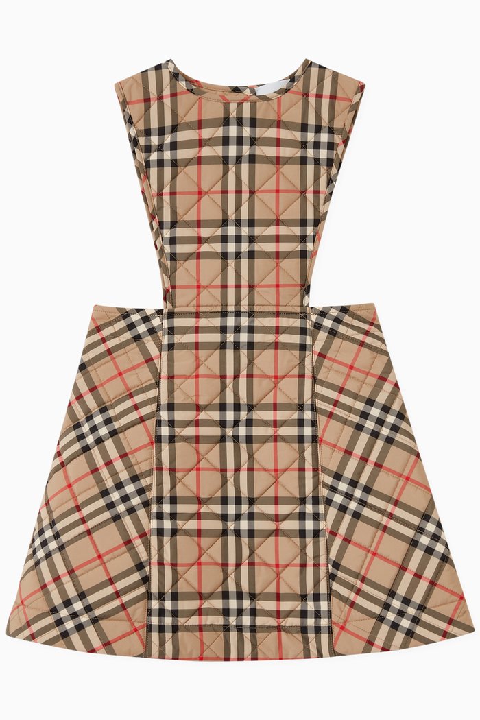 

Halima Vintage Check Dress in Polyester, Neutral