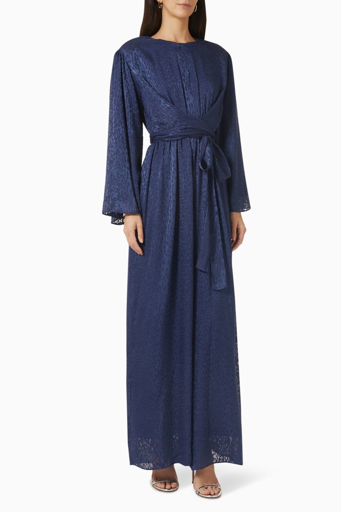 

Belted Printed Jumpsuit, Blue