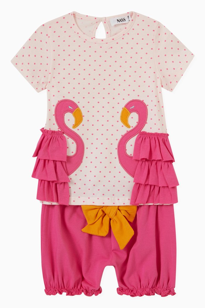 

Flamingo Top & Bloomers Set, Pink