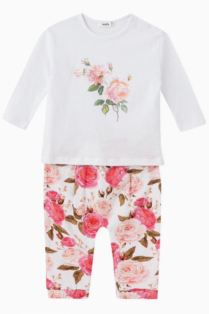 Rosalia Top & Leggings Set in Cotton, Pink