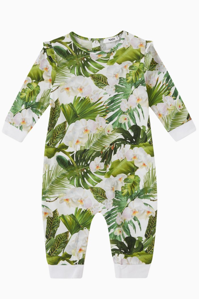 

Leena Orchards Romper in Cotton, Green