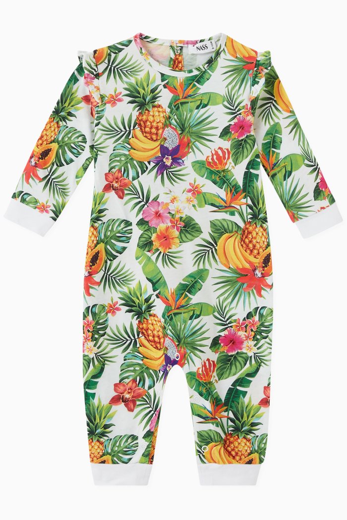

All-over Print Romper in Cotton, Multicolour