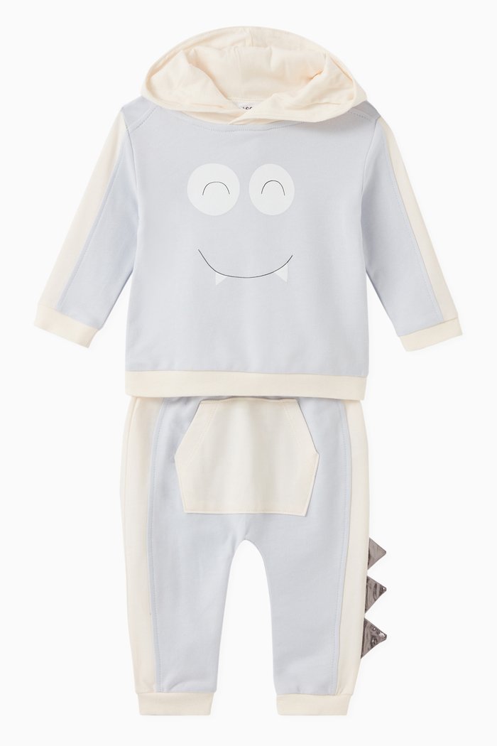 

Cuddle Monster Sweatsuit in Cotton, Blue